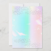 Unicorn 2nd Birthday Two Magical Rainbow Glitter Einladung (Rückseite)