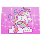 Unicorn 3. Geburtstag Große Geschenktüte (Vorderseite)