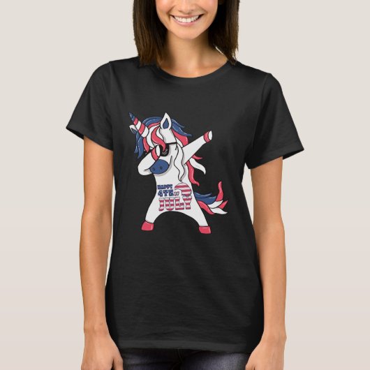 Unicorn 4. Juli I Independence Day Shirt (Vorderseite)