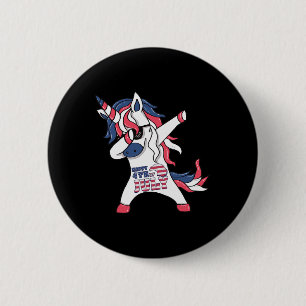 Unicorn 4. Juli I Independence Day Shirt Button