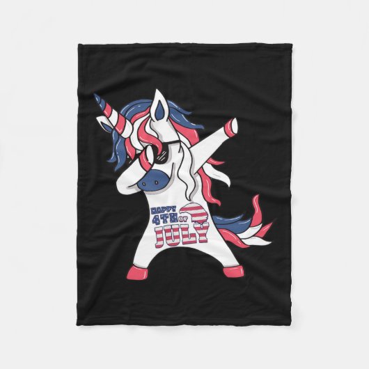 Unicorn 4. Juli I Independence Day Shirt Fleecedecke (Vorderseite)