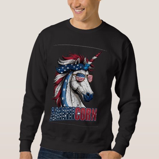 Unicorn 4. Juli Mericorn Merica Patr Sweatshirt (Vorderseite)