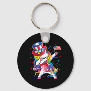 Unicorn 4. Juli Uncle Sam Girls American Flag Schlüsselanhänger