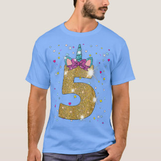 Unicorn 5. Geburtstagskarte Fünf Jahre alt T-Shirt