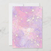 Unicorn 5th Birthday Girl Lila Rainbow Einladung (Rückseite)