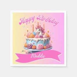 Unicorn 5th Birthday Napkins Serviette