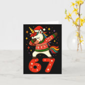 Unicorn 67 Meme Six Seven Funny Christmas Karte (Gelbe Blume)