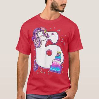 Unicorn 6. Geburtstagsmädchen 6 Jahre alt Sith Geb T-Shirt