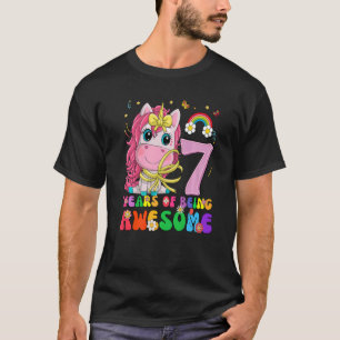Unicorn 7. Geburtstag 7 Jahre Alte Mädchen Prinzes T-Shirt