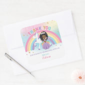Unicorn Afrikanische Prinzessin Birthday Vielen Da Quadratischer Aufkleber (Umschlag)