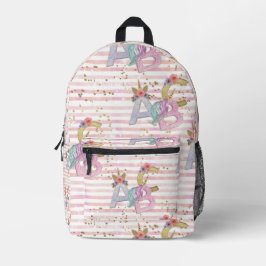 Unicorn Alphabet Muster Bedruckter Rucksack