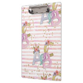 Unicorn Alphabet Muster Klemmbrett (Links)