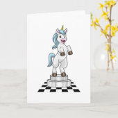 Unicorn am Schach als Schachstück Ritter Karte (Gelbe Blume)