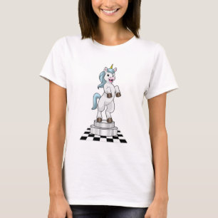 Unicorn am Schach als Schachstück Ritter T-Shirt