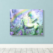 Unicorn and Butterflies Leinwanddruck (Insitu (Holzboden))