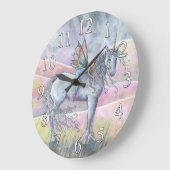 Unicorn and Fairy Fantasy Wall Clock Große Wanduhr (Winkel)