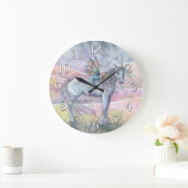 Unicorn and Fairy Fantasy Wall Clock Große Wanduhr (Zuhause)