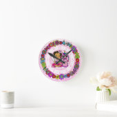 Unicorn and Fairy Whimsical Folk Art Girl's Runde Wanduhr (Zuhause)