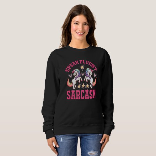 unicorn and hearts   text sarcasm irony fun sweatshirt (Vorne ganz)