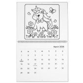 Unicorn and Princess Coloring Calendar Kalender (Mär 2026)