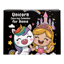 Unicorn and Princess Coloring Calendar Kalender