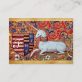 UNICORN/Antique Brown Parchment Monogram Visitenkarte (Rückseite)