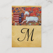 UNICORN/Antique Brown Parchment Monogram Visitenkarte (Rückseite)