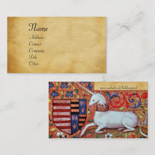 UNICORN/Antique Brown Parchment Visitenkarte