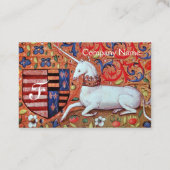 UNICORN/Antique Floral Brown Parchment Monogramm Visitenkarte (Rückseite)