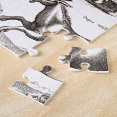 Unicorn Antique Mythical Magic Animal Drawing Puzzle (Seite)