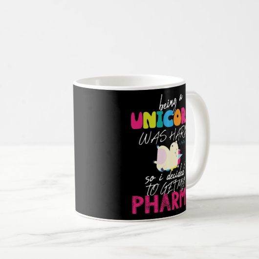 Unicorn-Apotheker PharmD Kaffeetasse (VorderseiteRechts)