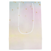 Unicorn Aqua Pink Gelbe Gefärbte Krawatte Confetti Mittlere Geschenktüte (Rückseite)