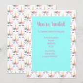 UNICORN AQUAMARIN INVITATION EINLADUNG (Vorne/Hinten)