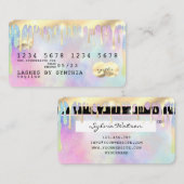 Unicorn Aquarell Glitzer Tropfen Kreditkarte Tropf Visitenkarte (Vorne/Hinten)