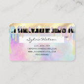 Unicorn Aquarell Glitzer Tropfen Kreditkarte Tropf Visitenkarte (Rückseite)