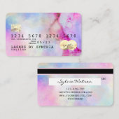 Unicorn Aquarell Kreditkarte Visitenkarte (Vorne/Hinten)