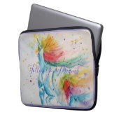 Unicorn Aquarellmalerei Regenbogen Geburtstag Laptopschutzhülle (Vorderseite Links)