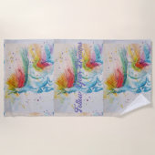 Unicorn Aquarellmalerei Traum Telefon Strandtuch (Vorderseite)