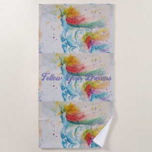 Unicorn Aquarellmalerei Traum Telefon Strandtuch