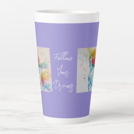 Unicorn Aquarellmalerei Träume Kaffeemaschine Tass Milchtasse (Vorderseite)