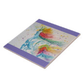 Unicorn Aquarellmalerei Unicorns Whimsical Fliese (Seite)