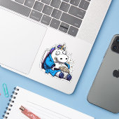 Unicorn-Arbeitsfernbedienung Aufkleber (Laptop mit iPhone)
