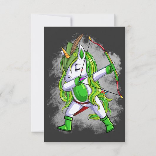 Unicorn Archer St Patrick Dabbing Unicorn Archery  Save The Date (Vorderseite)
