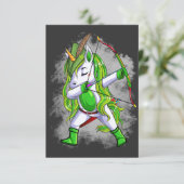 Unicorn Archer St Patrick Dabbing Unicorn Archery  Save The Date (Stehend Vorderseite)