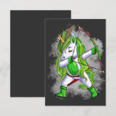 Unicorn Archer St Patrick Dabbing Unicorn Archery  Save The Date (Vorne/Hinten)