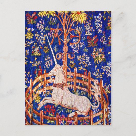 Unicorn Art - "Das Einhorn in Gefangenschaft" Postkarte (Vorderseite)