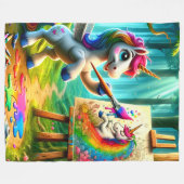 Unicorn Artist Fleecedecke (Vorderseite (Horizontal))