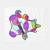 Unicorn as Musician with Guitar Fleecedecke (Vorderseite (Horizontal))