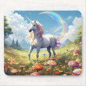 Unicorn auf Wiese Mousepad (Vorne)