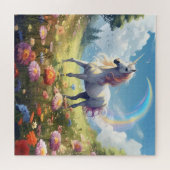 Unicorn auf Wiese Puzzle (Horizontal)